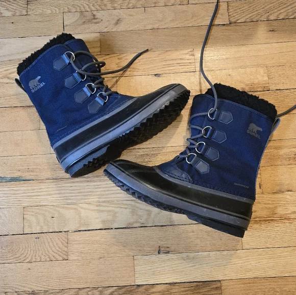 Sorel 1964 PAC Nylon Waterproof Snow Boots in Navy, Black | Mens Size 10 - Picture 7 of 16